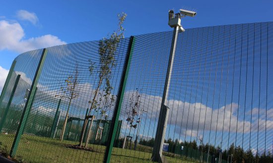 Lochrin 358 SL1 mesh fencing system.