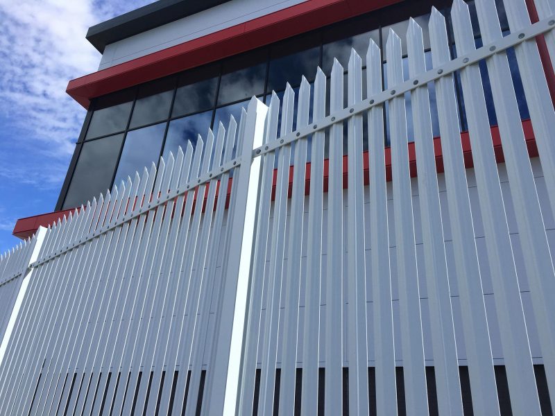 A Lochrin Bain pallisade secure fencing solution.
