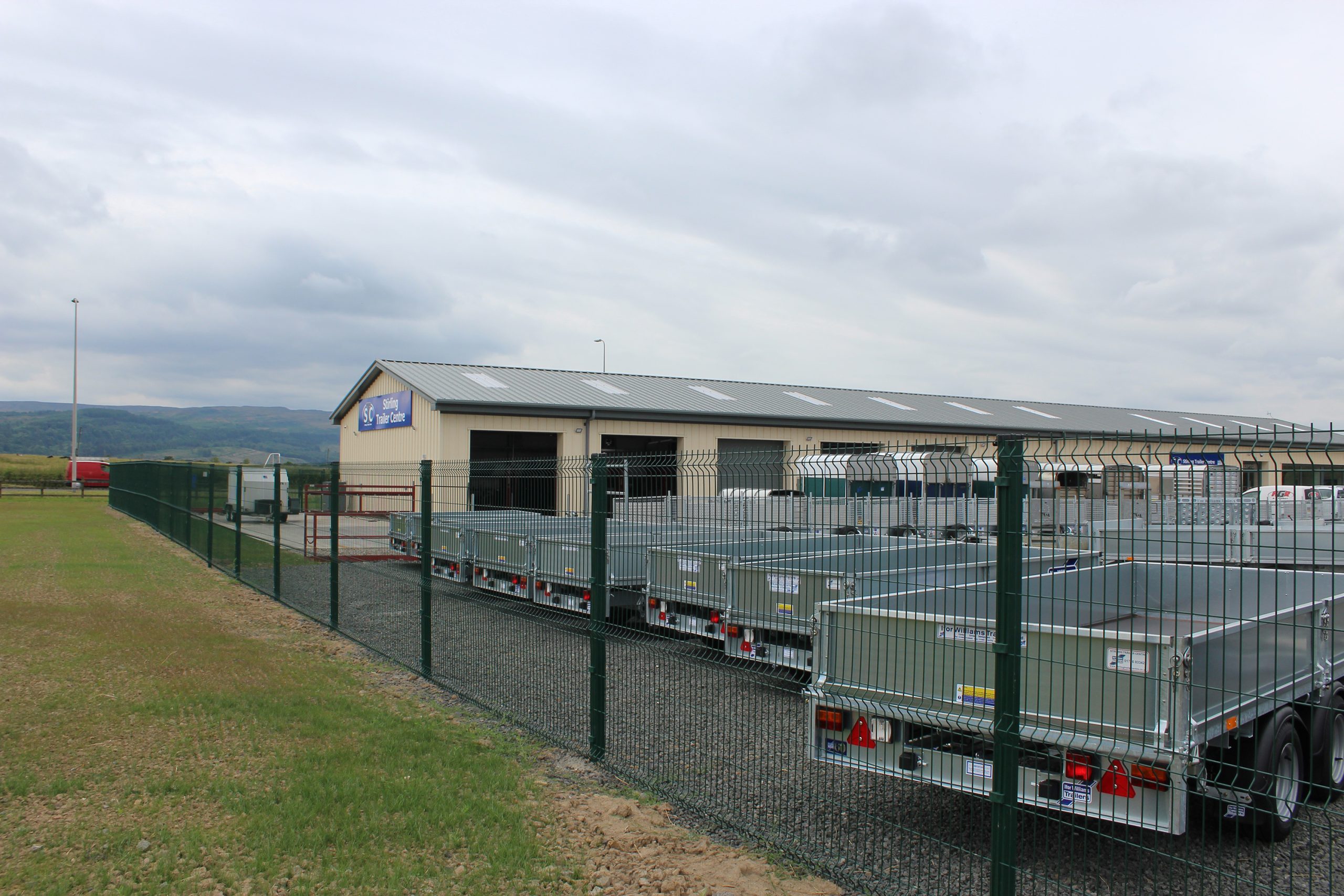 A Lochrin WaveGUARD™ fencing installation for Stirling Trailers.