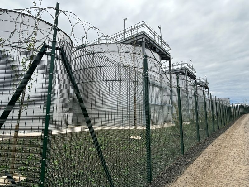 Waste water treatment works perimeter fencing.