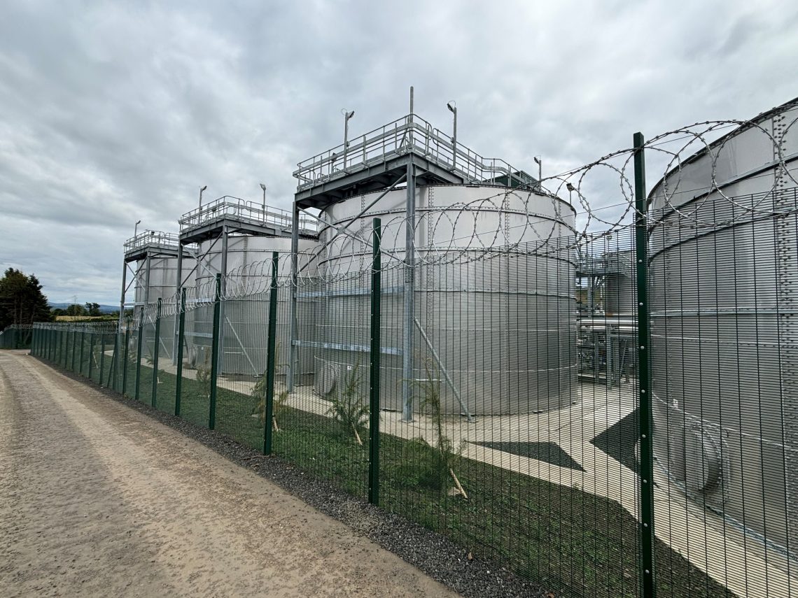 Waste water treatment works perimeter fencing.